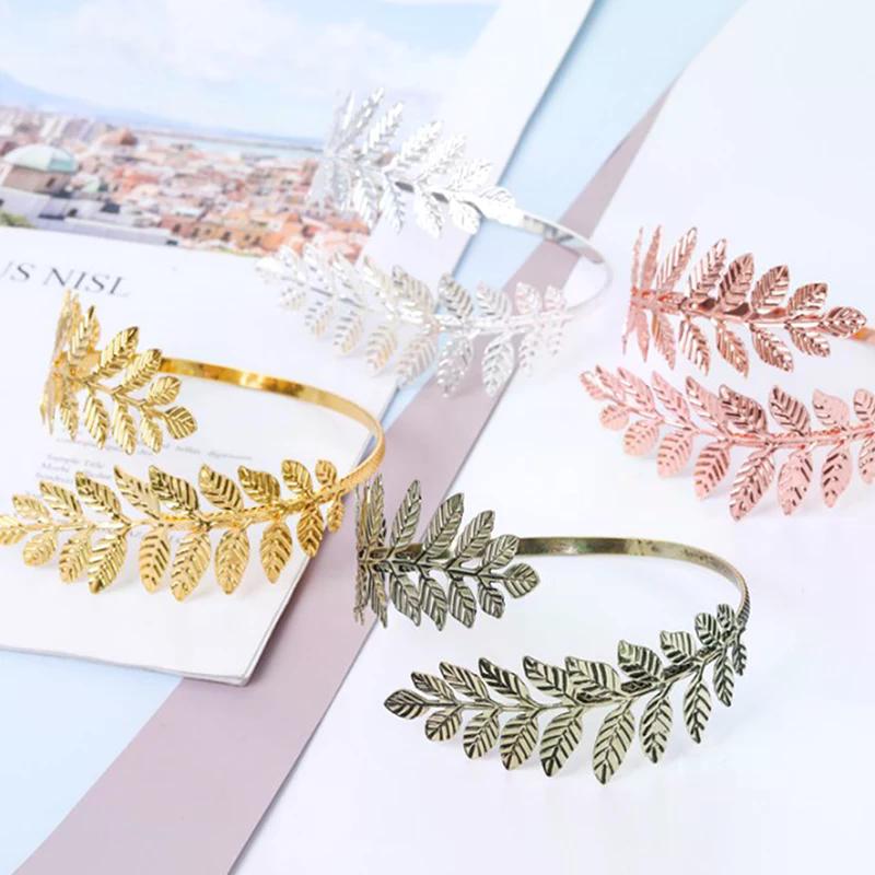 Metal Greek Roman Laurel Leaf Bracelet Armband Upper Arm Cuff Armlet