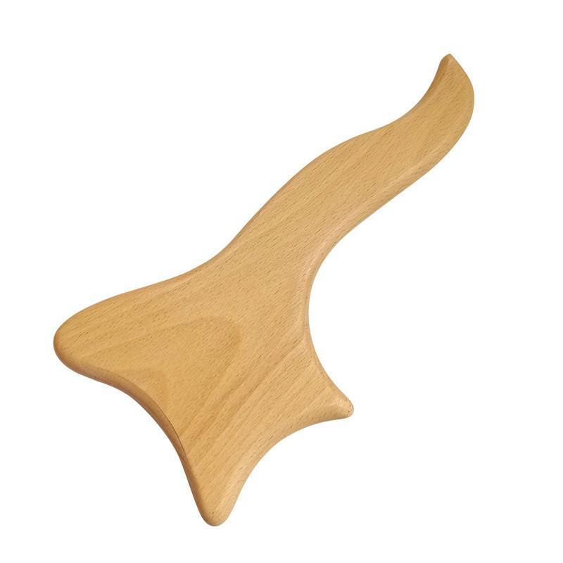 Beech Gua Sha Fish Tail Massager for Full-Body Acupoint Therapy