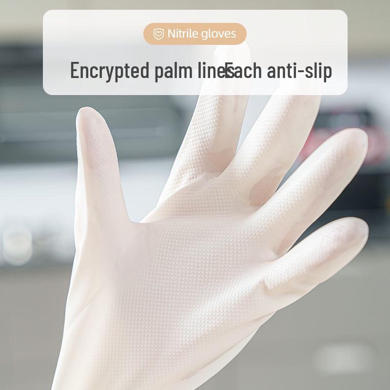 Food-Grade Waterproof Anti-Slip Nitrile Kitchen Gloves for Dishwashing and Cleaning