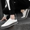 Men's Low-Top White Cowhide Sneakers - Versatile Casual Youth Style for Spring and Autumn