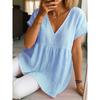 BITCED Moda Donna Casual Tinta Unita Stampa Manica Corta Scollo a V Camicette e Camicie Design Unico
