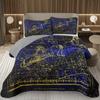 Zodiac Constellation Bedspread Queen/King/Twin Boho Exotic Coverlet Galaxy Star Quilted Bedding Set for Girls Women Room Decor