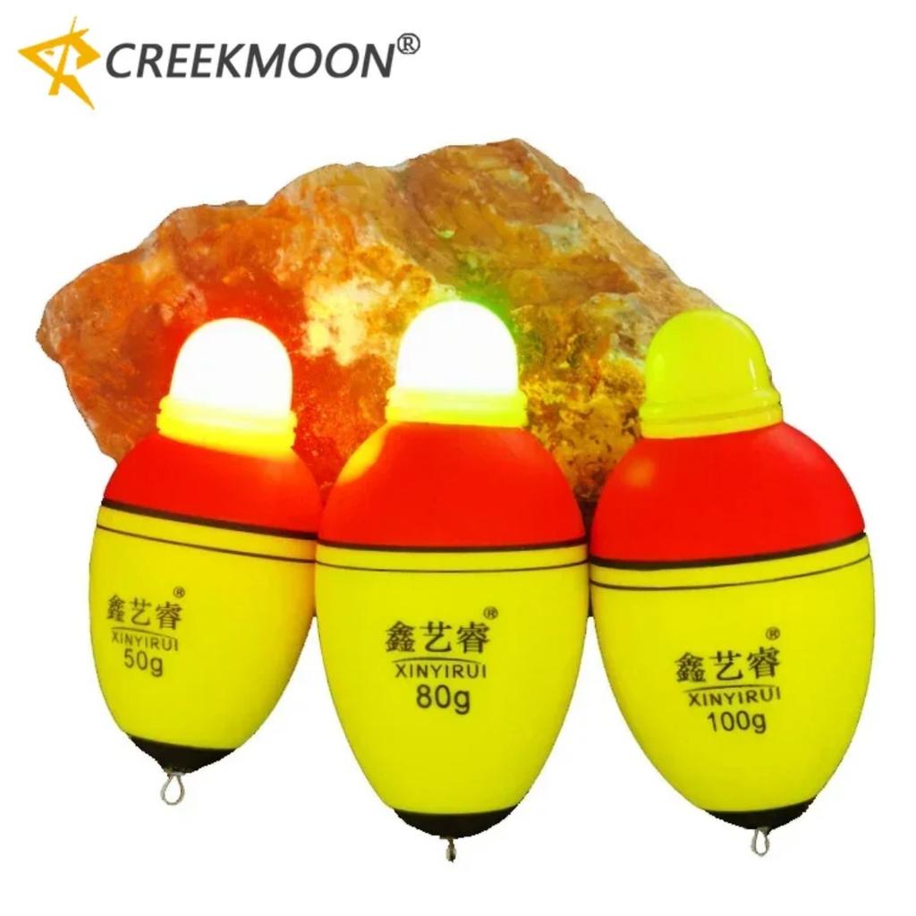 1PC Double Optical Night Light Led Electronic Luminous Sea Fishing Float Smooth Glued Surface Long Shot Drift Rod Stopper Floats