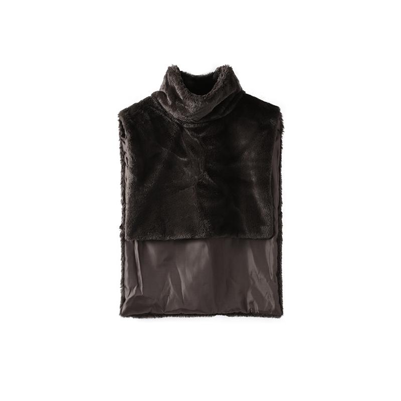 

Женская модная водолазка из искусственного меха, теплая однотонная жилетка, осень-зима, повседневная свободная нерегулярная куртка без рукавов M