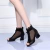 XIHAHA Women Mesh Latin Dance Shoes for Dancing Ballroom Modern Tango Salsa Women's High Heels Dance Shoes Women's Boots