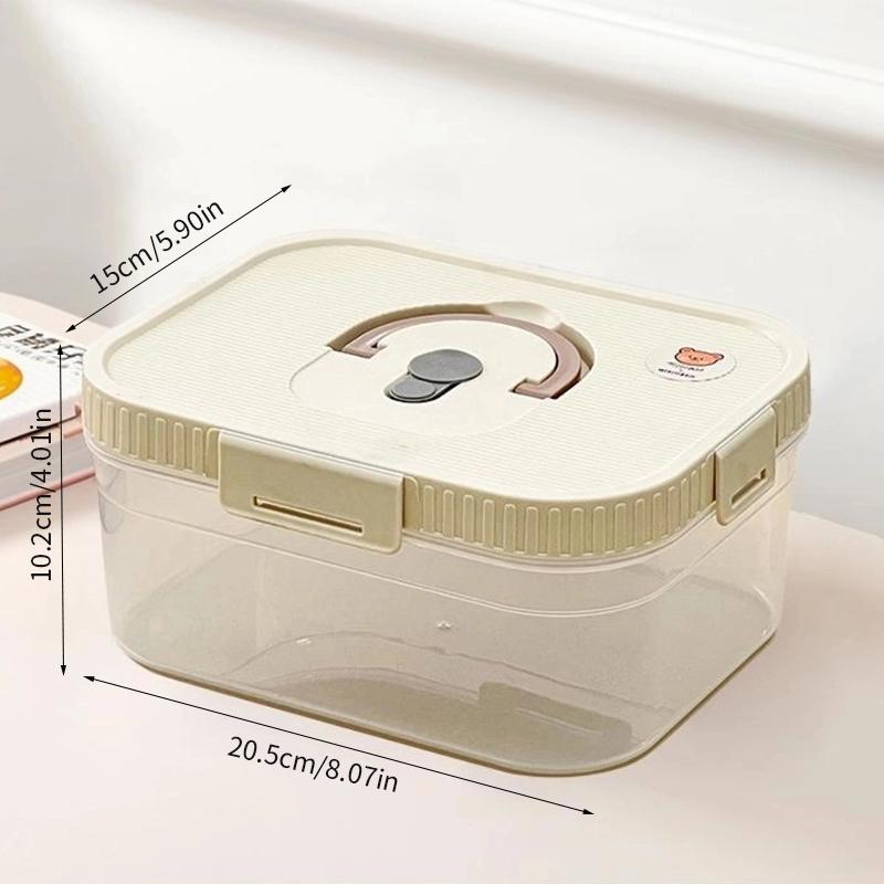 Lednička Úložný box na potraviny Průhledný chlebník s rukojetí a víkem Odolný proti vlhkosti Vzduchotěsná nádoba na chleba a potraviny do kuchyně