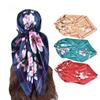 Head Scarf Women Luxury  Square 90*90Cm Silk Foulard Satin Bandana Cheveux Soft Neckerchief Hijab Hair Scarves Ladies