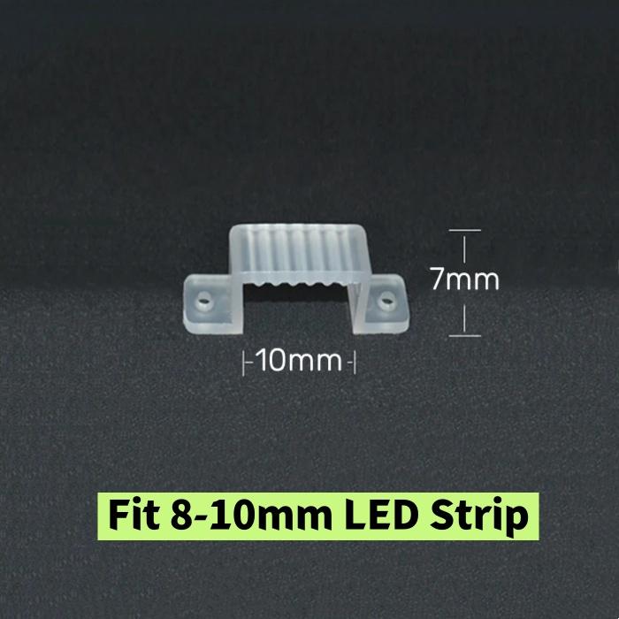 20/50/100pcs LED Neon Strip Fixed Clip Plastic Connector 6/10/20mm Flexible Silicone Tube Holder Strip Lights Buckle Accessories