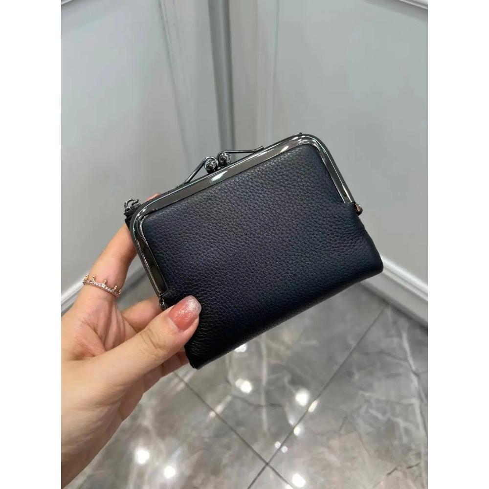 Coin Purse Genuine Leather Retro Handbag Short Wallet Women's Multifunctional Clip Zero Wallet Cowhide wallets Card holder