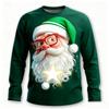 Funny Santa Clause Graphic Men's T-Shirts Fashion Christmas Style Long Sleeve Round Neck Pullovers Festival Family Party Clothes