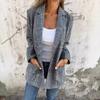 Dame Høst Vinter Rutete Jakke Knappelukking Reverskrage Middels Lengde Dresskåpe Vintage Casual Lange Ermer Topp
