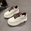 Thick-soled Little White Shoes Women's New Autumn Versatile Casual Shoes Muffin Sole Heightening Leather Board Shoes