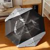 1pc Johnny Hallyday Retro Poster Umbrella Portable Folding Umbrella Iron Frame Hole Bone Structure Outdoor Home Umbrella
