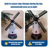 Solar Powered Windmill LED Wind Mill Sculptures Waterproof Light Up Solar Windmill Statue For Garden Yard Backyard Pathway