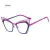 Fashion  Cat Eye Square Large Frame Eye Protection Splicing Color Ladies Anti-Blu-Ray Optical Frame Gafas Hombre
