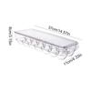 1/2/3/4Pcs Egg Container Refrigerator Egg Organizer with Lid Plastic Egg Holder Stackable Clear Egg Tray for Home Kitchen