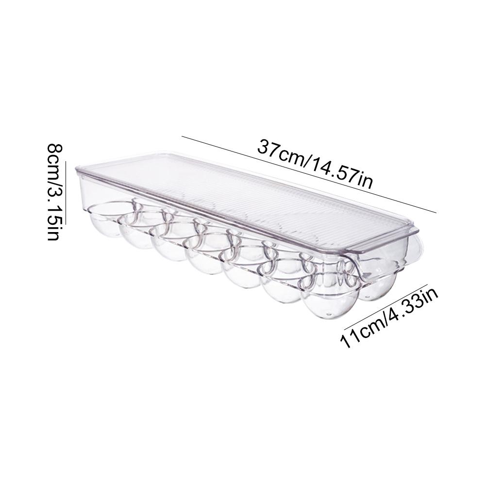 1/2/3/4Pcs Egg Container Refrigerator Egg Organizer with Lid Plastic Egg Holder Stackable Clear Egg Tray for Home Kitchen