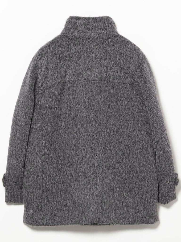 Ray Beams Women's Shaggy Stand Collar Half Coat, Gray 1