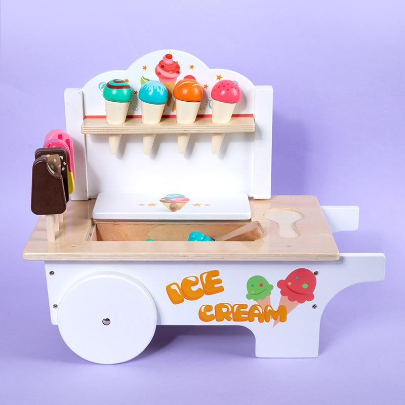 

Kids Gift Wooden Play House Ice Cream Ice Cream Car Kitchen Vending Car Wooden Kitchen Toy Puzzle Set