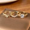 3PCS Exquisite and stylish classic round zircon wedding ring set with a special floral design/Unique Design Jewelry