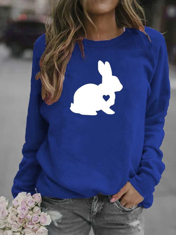 Women's Rabbit Print Round Neck Sweatshirt, 2026 Edition