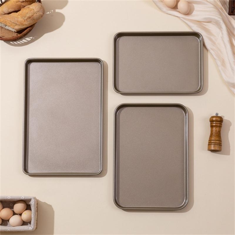Heat Restaurant Carbon Steel Baking Tray Nonstick Layer Rectangular Cooking Plate Pan Cookie Sheet For High Heat Oven