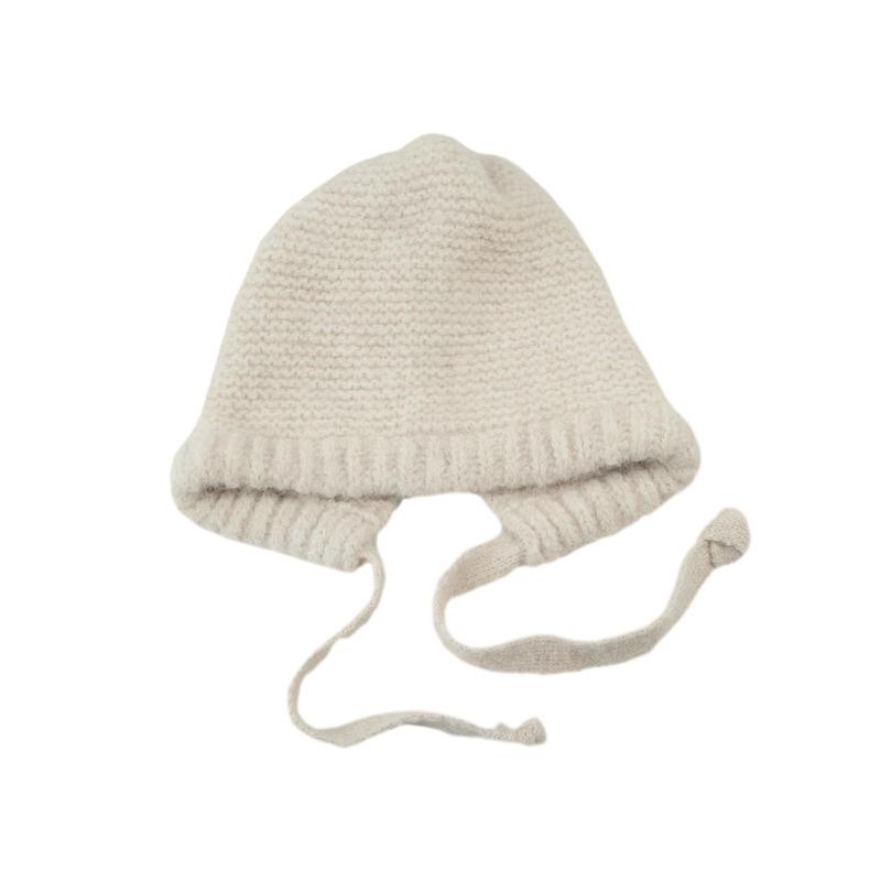 Korean Style Fashion Bag Head Hat for Women In Winter New Style Tied Warm Knitted Hat High End Cold Proof Versatile Ear Protection Hat Trendy