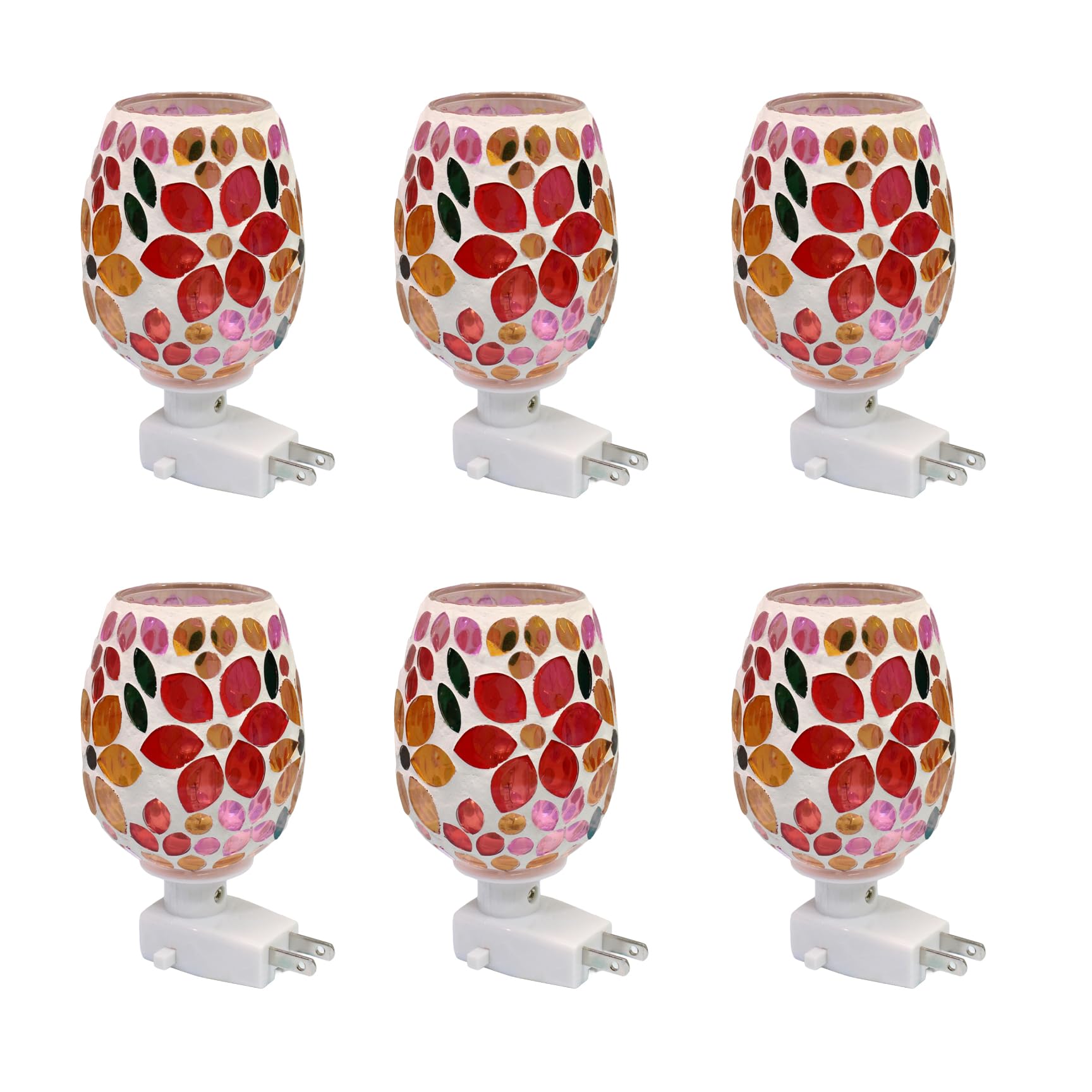 

Four Cart Cute Handmade Glass Crafts [Mosaic Foot Lamp] Flower Pink x Set of 6
