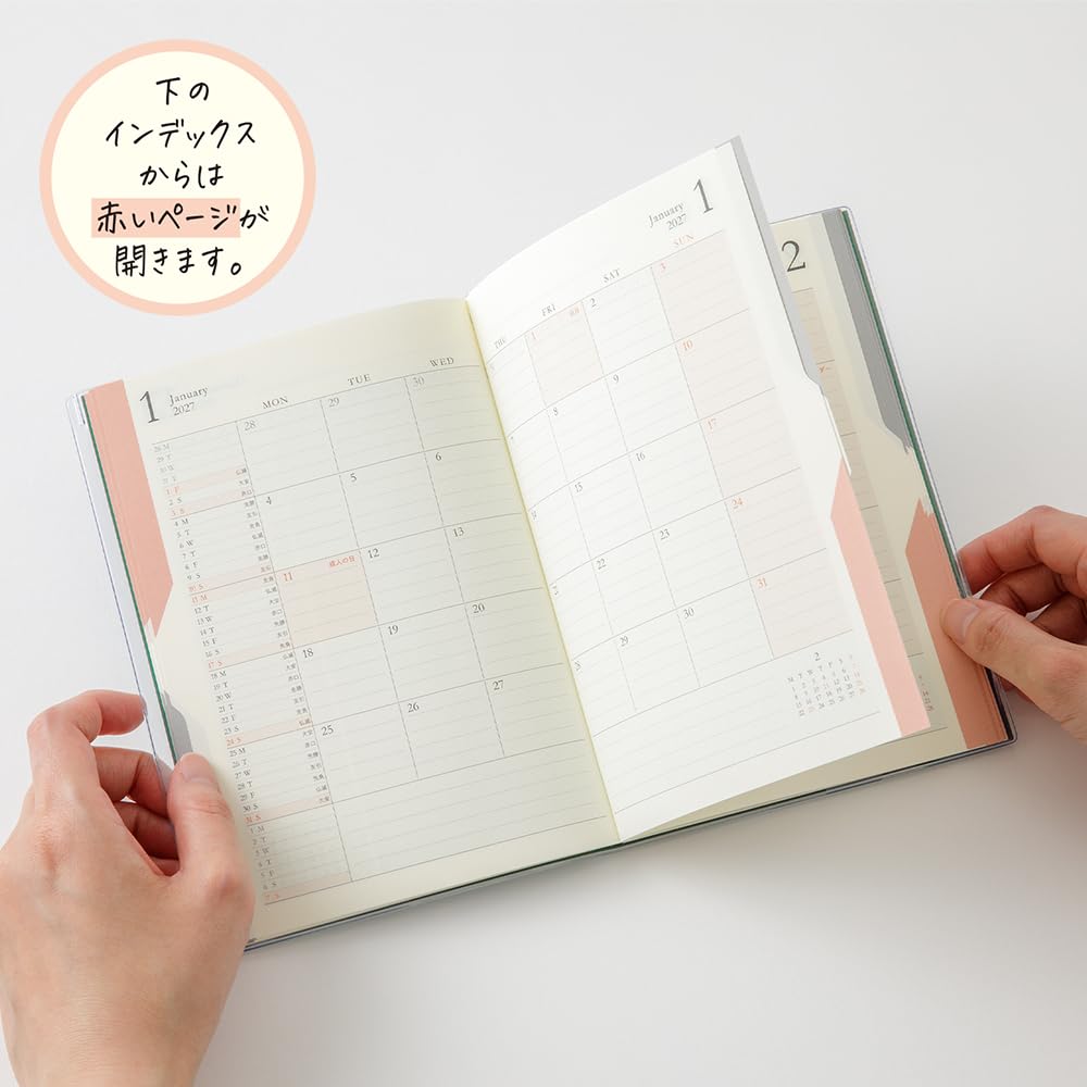 Midori Double Schedule Planner 2027 B6 Monthly To Do Green 22503006 October (Starts 2026)