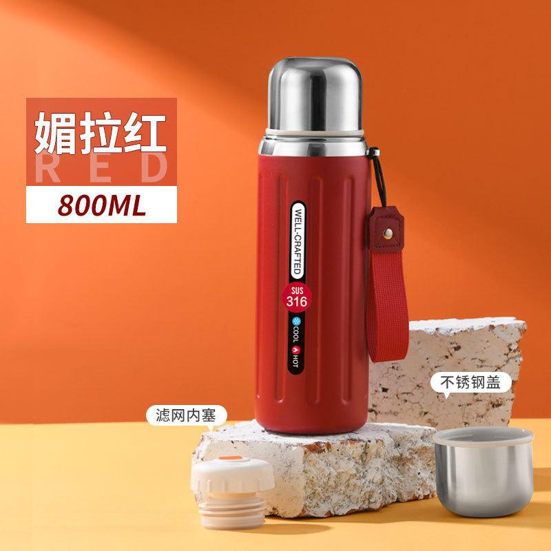 Roman column thermos cup stainless steel tea separation large capacity thermal insulation kettle retro girls water cup