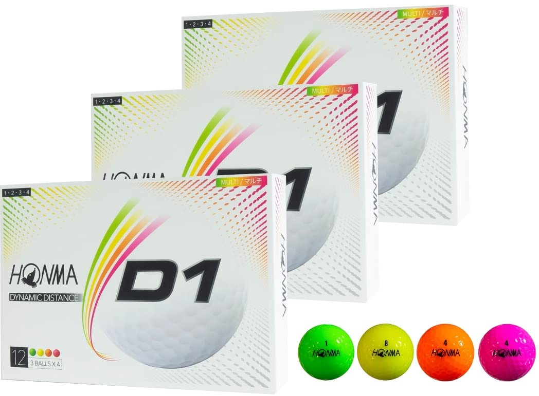 

3 Dozen Honma Golf Balls, D1, Multicolor