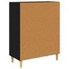 Sideboard In Black Oak Look 69.5 X 34 X 90 Cm Wood Based Material