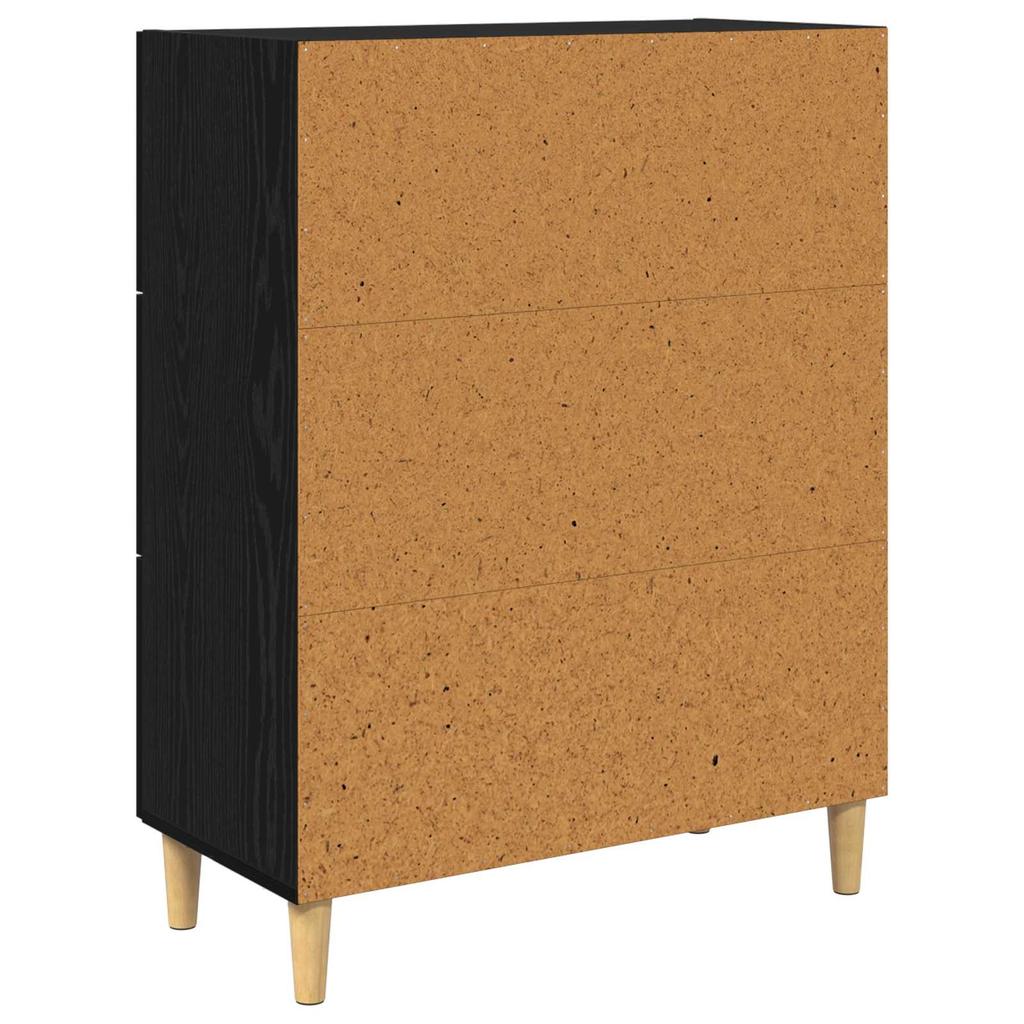 Sideboard In Black Oak Look 69.5 X 34 X 90 Cm Wood Based Material