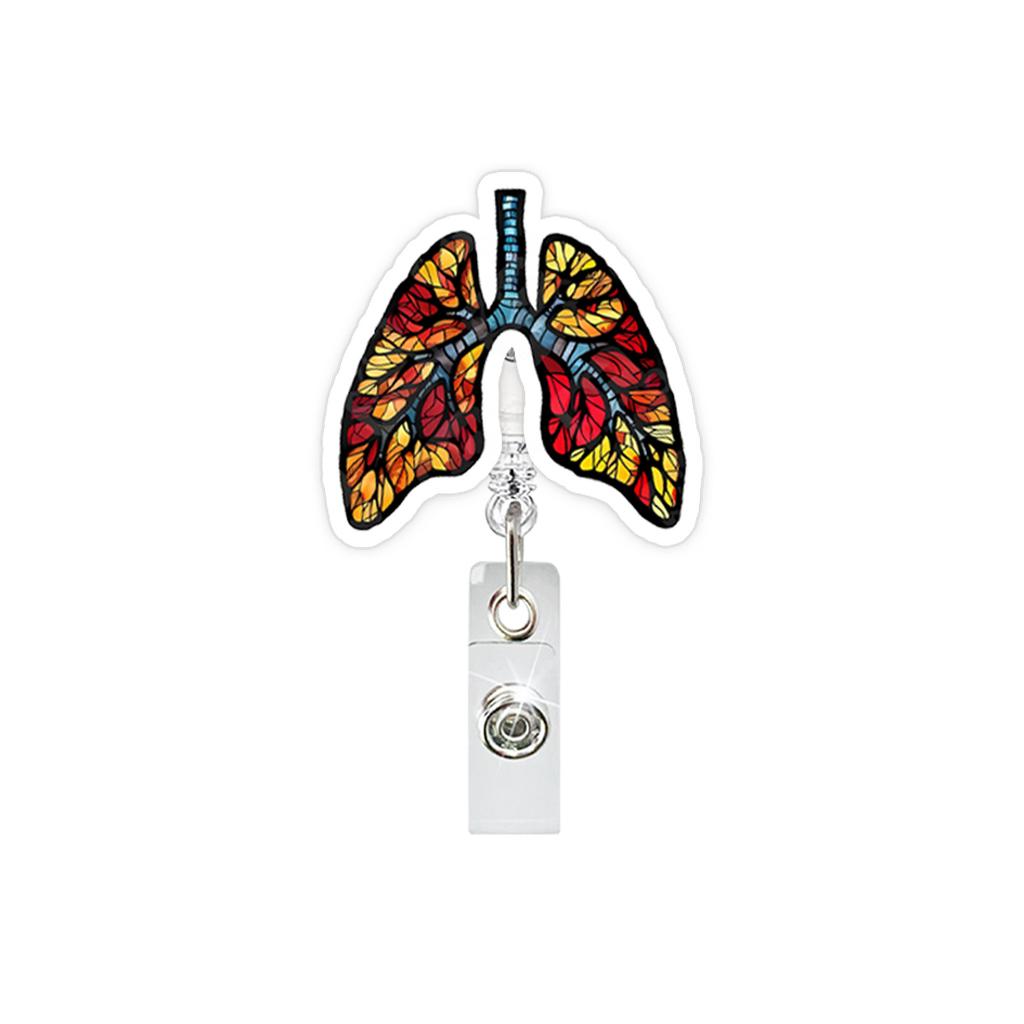 Creative Lung Organs Badge Reels Retractable Badge Holder Retractable Keychain Badge Reel Id Badge Holder Clip Key Ring