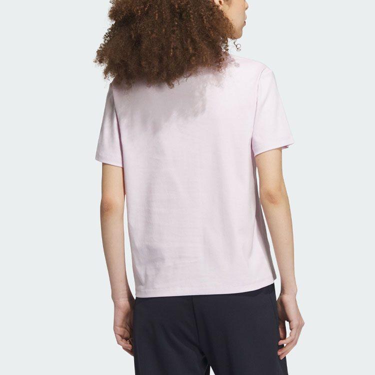 adidas T Shirts Women's Pink Crew Neck Moderate Straight Fit IP7098