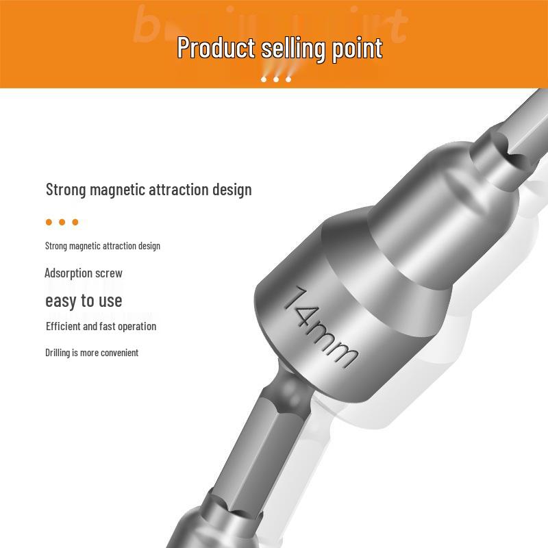 Strong Magnetic 1/4 Air Screwdriver Hex Socket 48mm