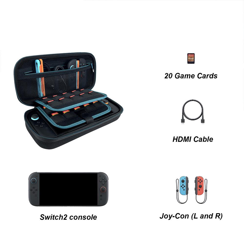 

Black EVA Storage Bag for Nintendo Switch2 - Game Console Protection 29.5*14*6.5 cm синій