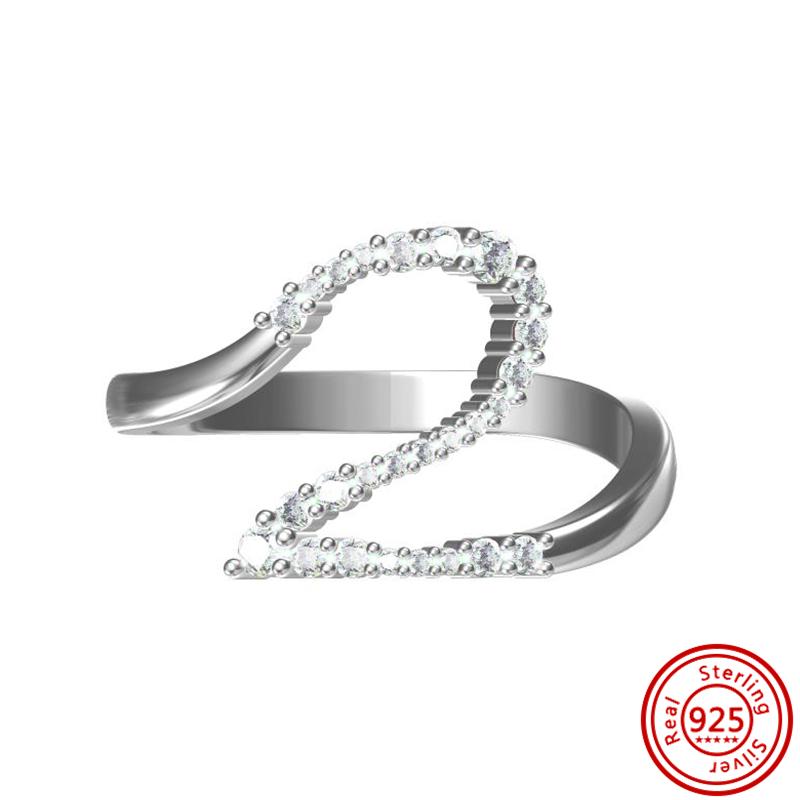 Inel de Deget Inimă Roșie Inele cu Zircon Strălucitor Zircon Spumos Pentru Femei Cupru Sterling 925 Nuntă Logodnă Petrecere Cadouri de Lux