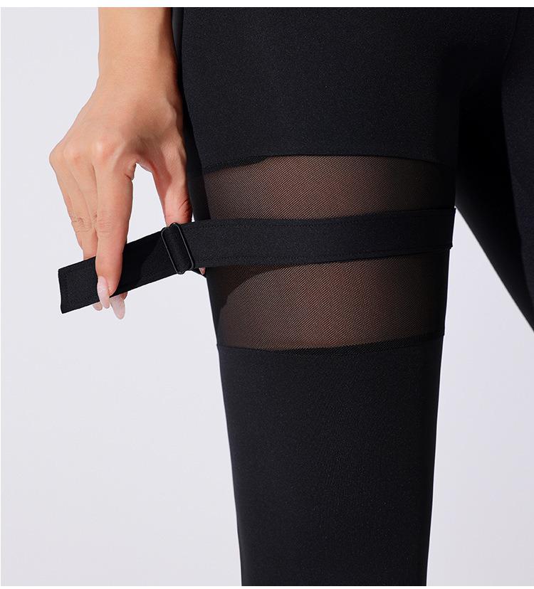 Women's High-Waisted Mesh Yoga Pants: Butt-Lifting, Sheer Patchwork, Running & Training Leggings