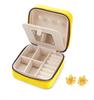 Korean Flannel Jewelry Storage Box with Mirror - Travel-Friendly Organizer for Earrings and Rings