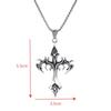 Flame Cross Pendant Sweater Chain, Men's Statement Necklace for T-shirts