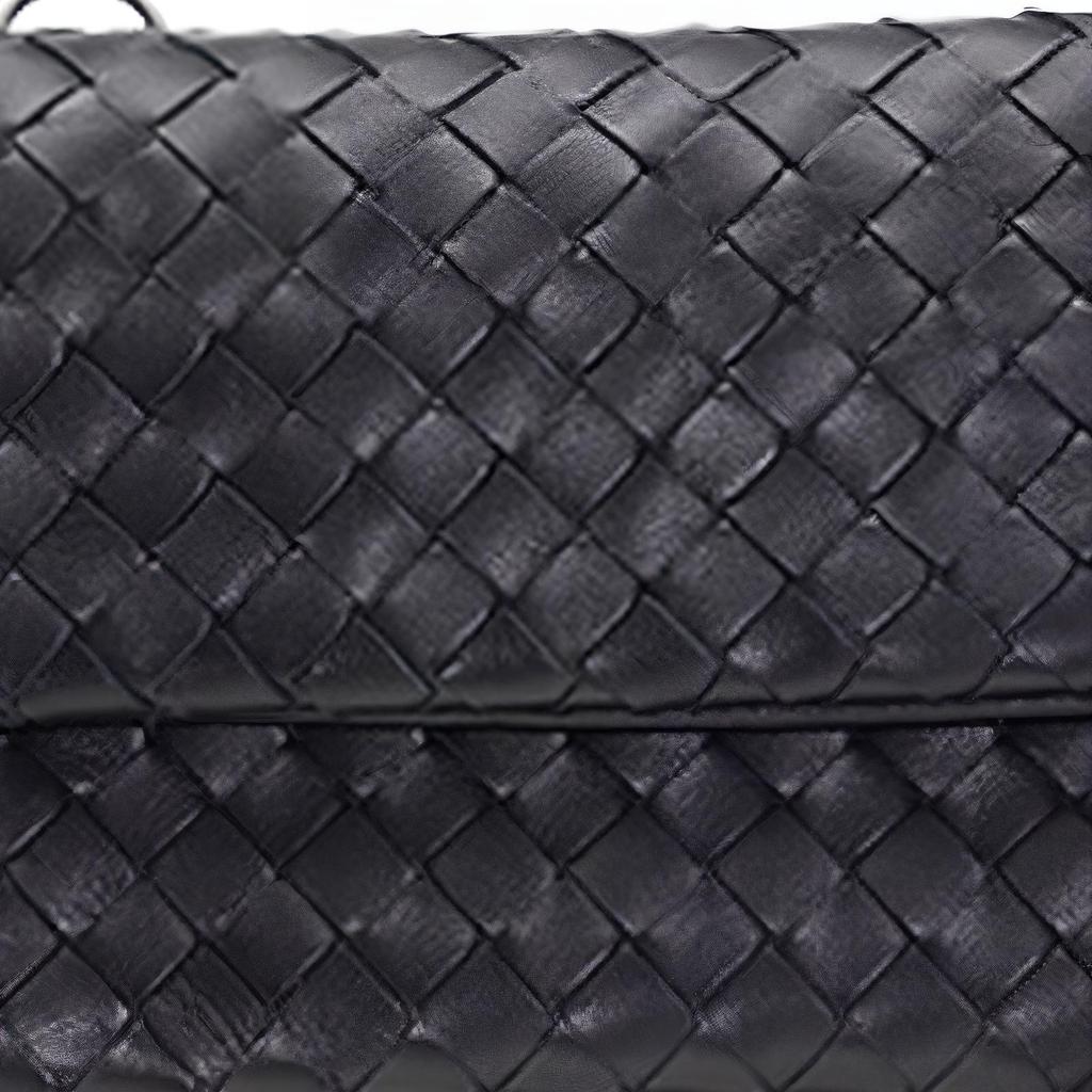 Bottega Veneta Woven Sheepskin Messenger Bag, Crossbody Bag, Shoulder Bag Women's Black 310774-V0016-8175