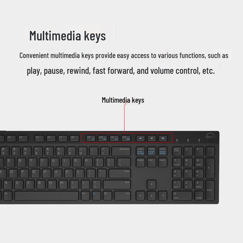 Dell KB216 Wired Full-Size Multimedia Office Keyboard (2-Pack)