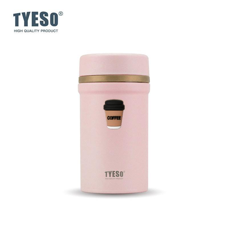 Tyeso 600ml Thermoses Stainless Steel Thermal Food Jar Vacuum Insulated Box Vacuum Flasks for Hot Cold Water Bottle Meals Unisex with Coffee Sticker