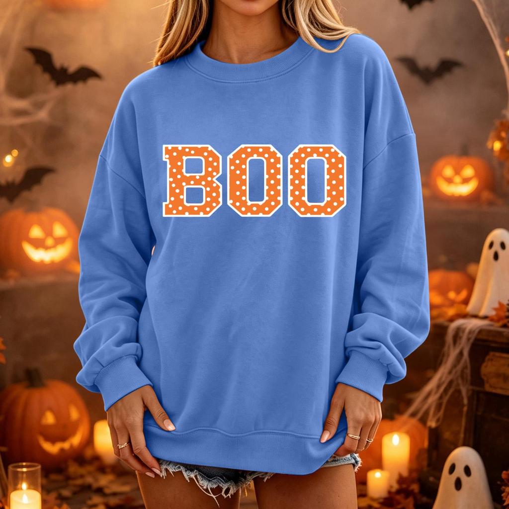 Women's Casual Pullover Sweatshirt - Neck, Long Sleeve, Loose Fit Top