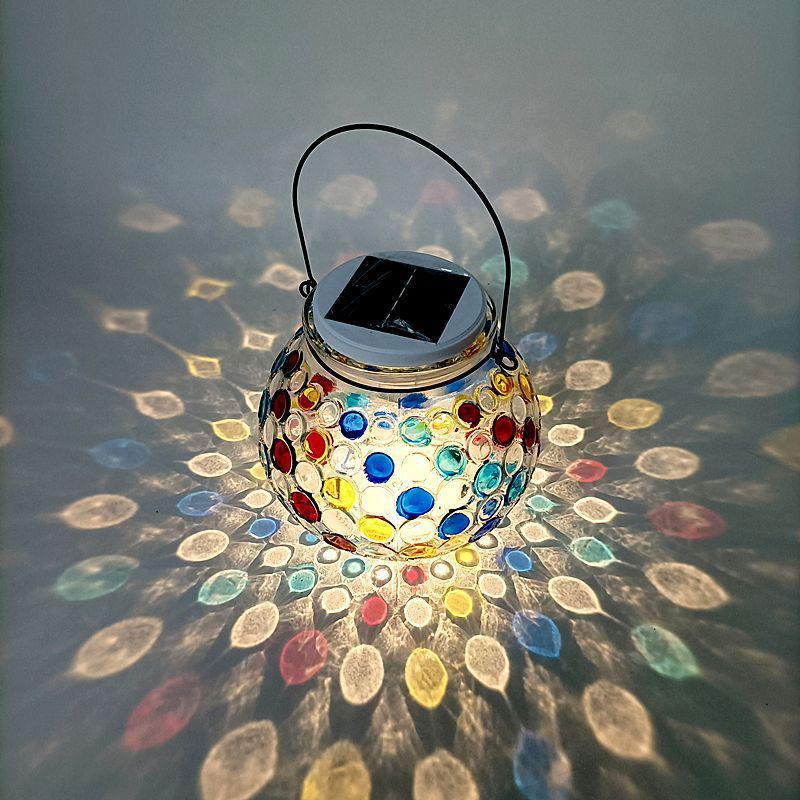 Solar Garden Glass Dot Lights for Outdoor Decoration