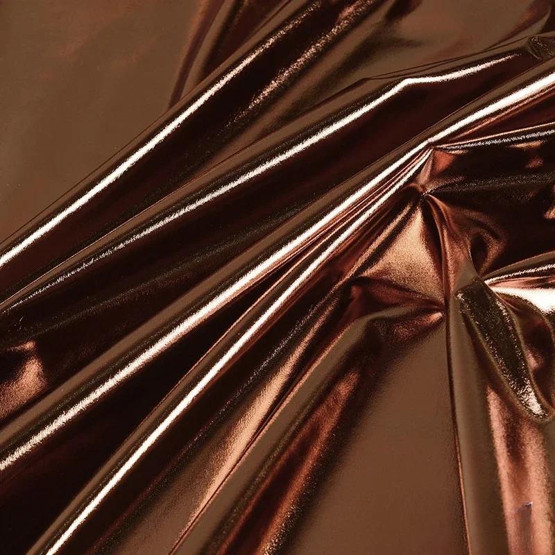 

100x150 см Высокоэластичная Глянцевая Спандекс Стрейч Бронзовая Ткань Для Свадебного Украшения Сценические Ткани Для Одежды 100x150cm