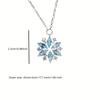 Creative Exquisite Sky Blue Snowflake Pendant Necklace for Women Christmas Birthday Gift