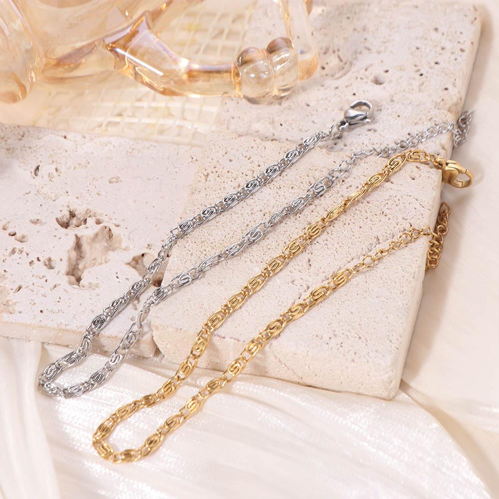 Thin Stainless Steel Bracelet Paper Clip Gold Bracelets Women INS Hands Jewelry  Lady