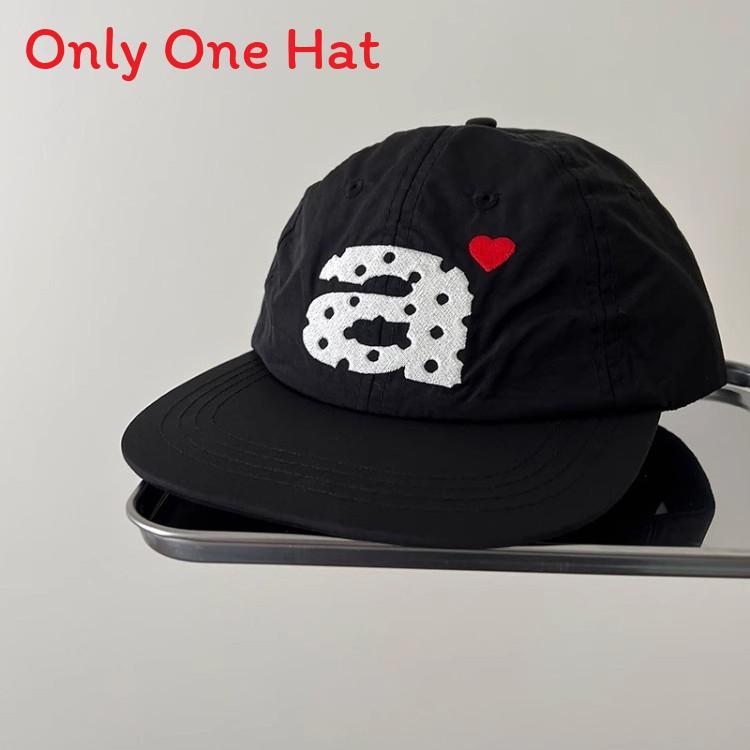 Love Heart Embroidered Quickdry Baseball Cap With Sun Protection For Women чёрный
